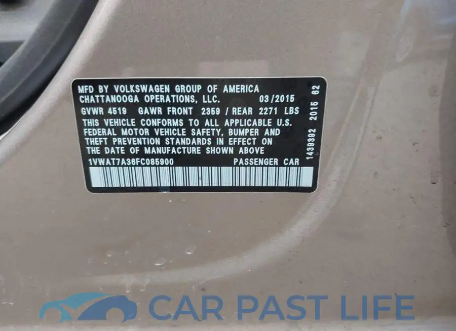 1VWAT7A36FC085900# 9