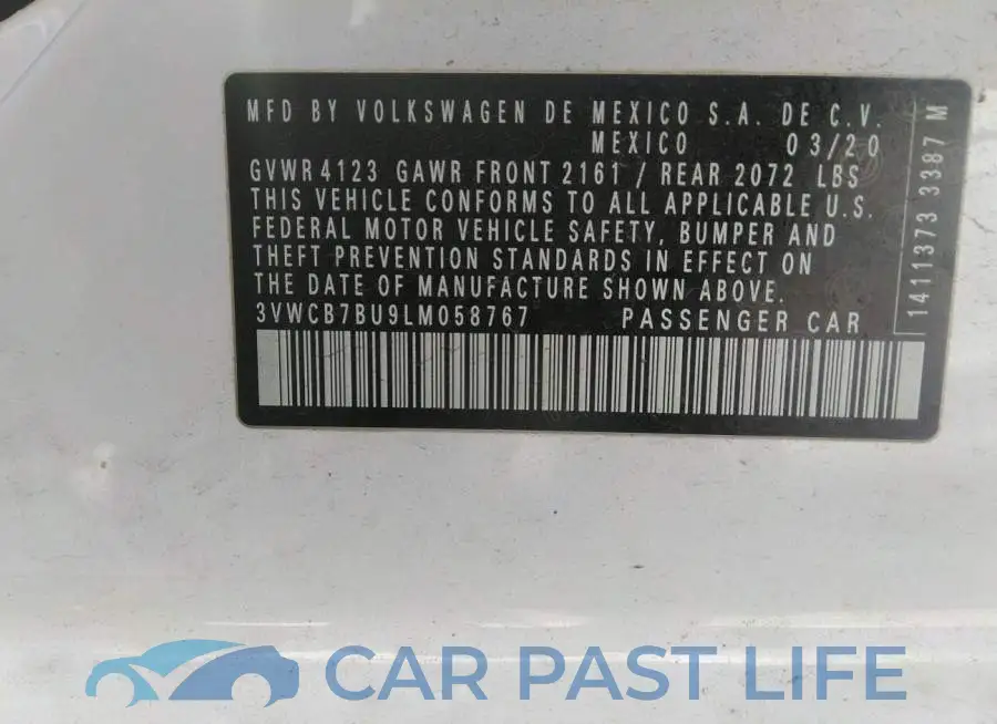 3VWCB7BU9LM058767# 9