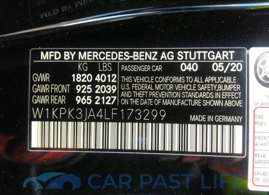 W1KPK3JA4LF173299# 9