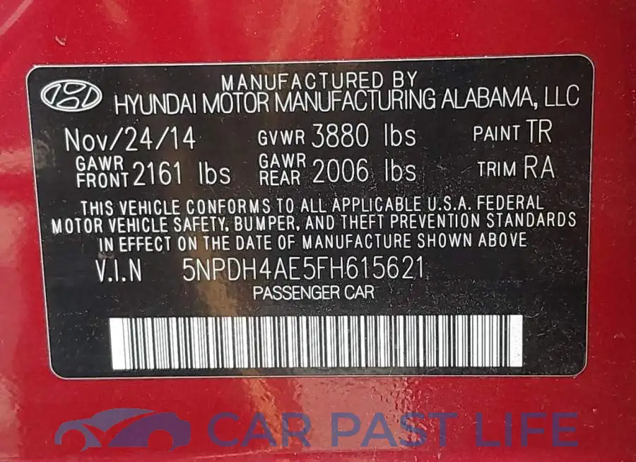 5NPDH4AE5FH615621# 9