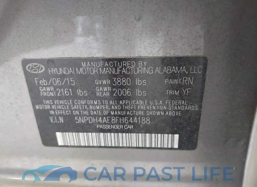 5NPDH4AE8FH644188# 9