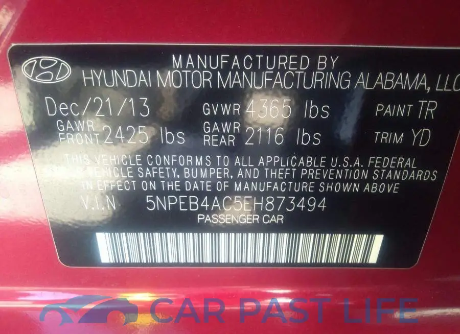 5NPEB4AC5EH873494# 9