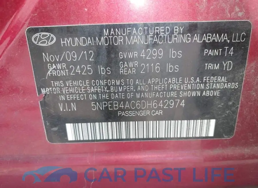 5NPEB4AC6DH642974# 9