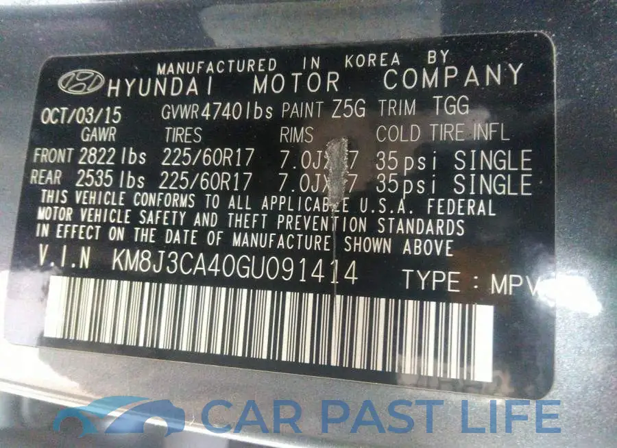 KM8J3CA40GU091414# 9