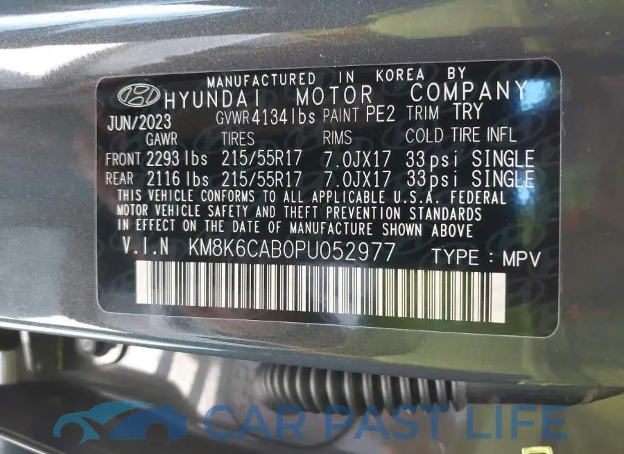 KM8K6CAB0PU052977# 9