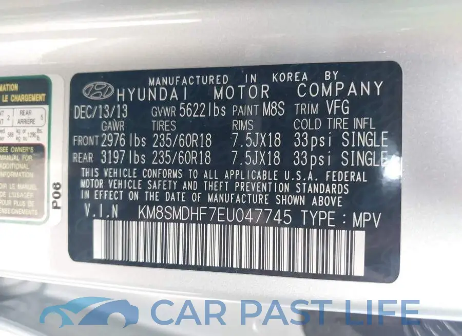 KM8SMDHF7EU047745# 9