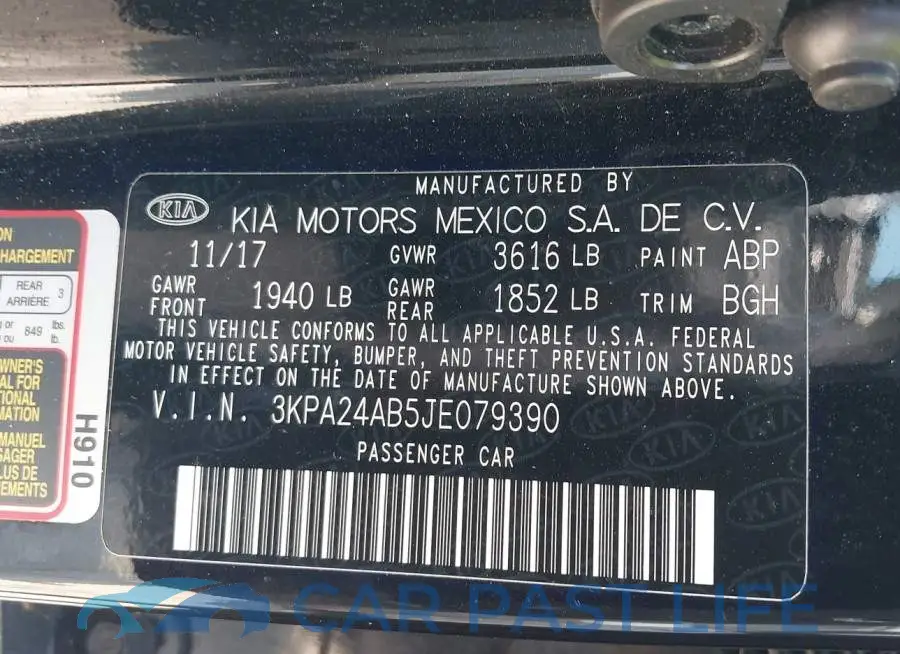 3KPA24AB5JE079390# 9