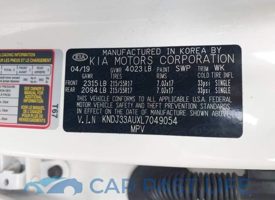 KNDJ33AUXL7049054# 9