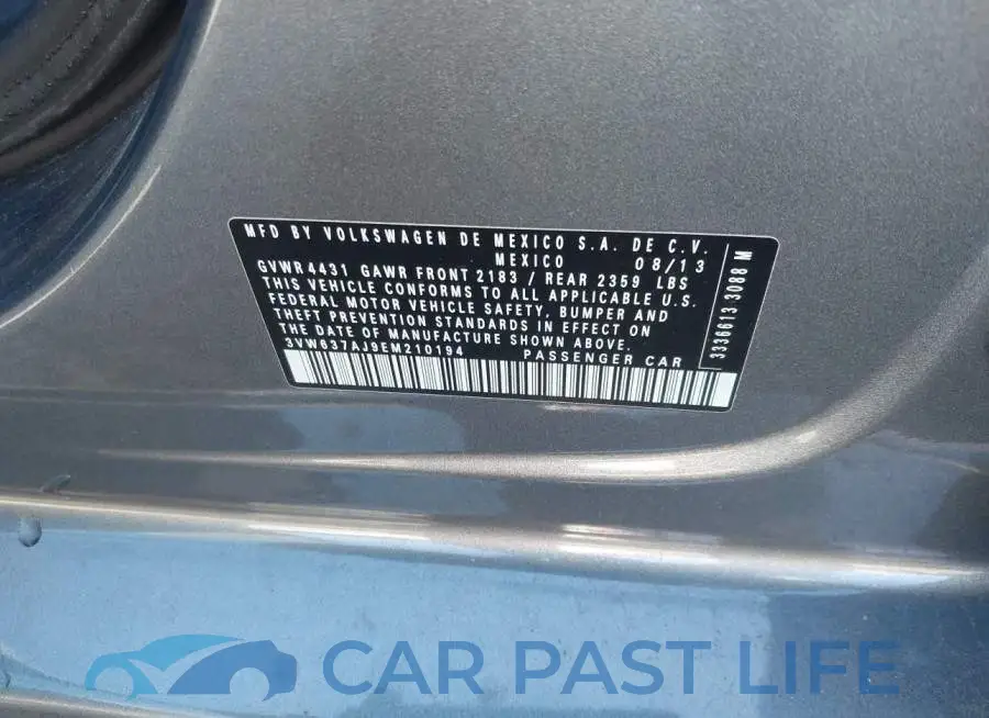3VW637AJ9EM210194# 9