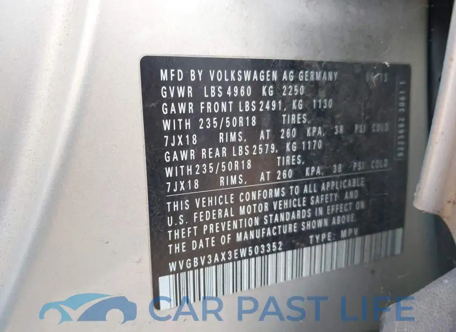 WVGBV3AX3EW503352# 9