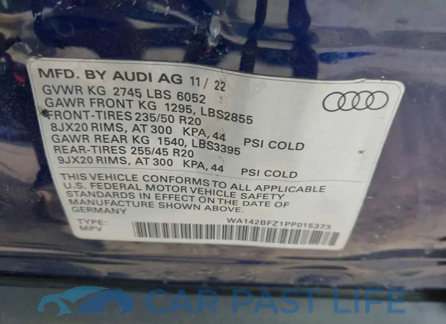 WA142BFZ1PP015373# 9