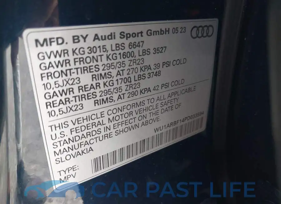 WU1ARBF14PD033594# 9