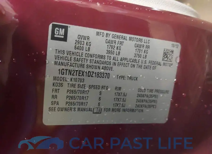 1GTN2TEX1DZ183370# 9
