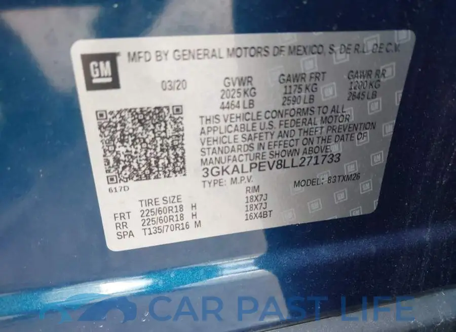 3GKALPEV8LL271733# 9
