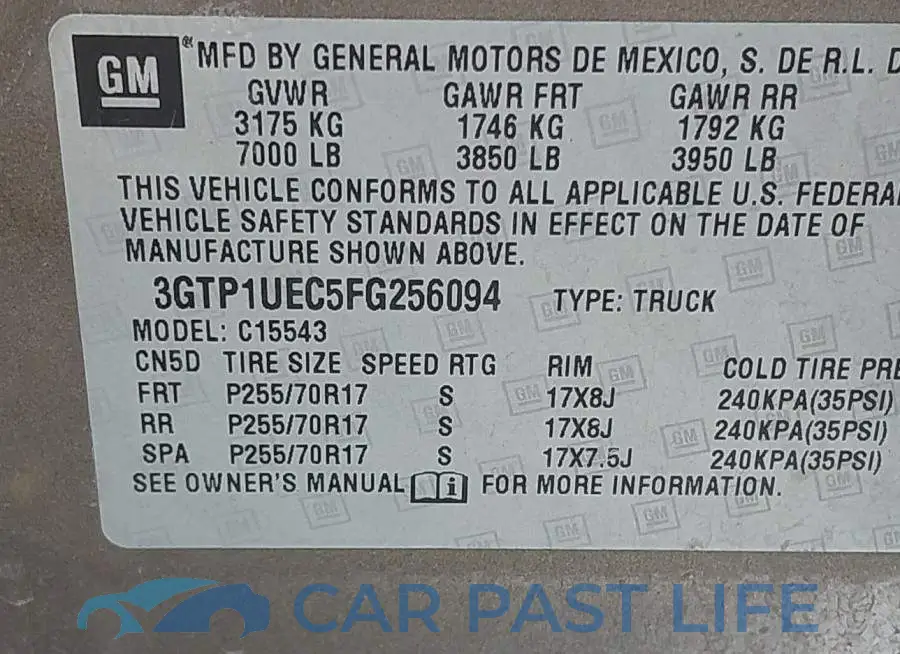 3GTP1UEC5FG256094# 9