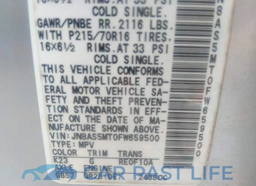 JN8AS5MT0FW659500# 9