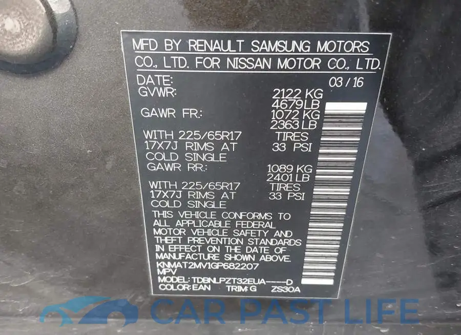 KNMAT2MV1GP682207# 9