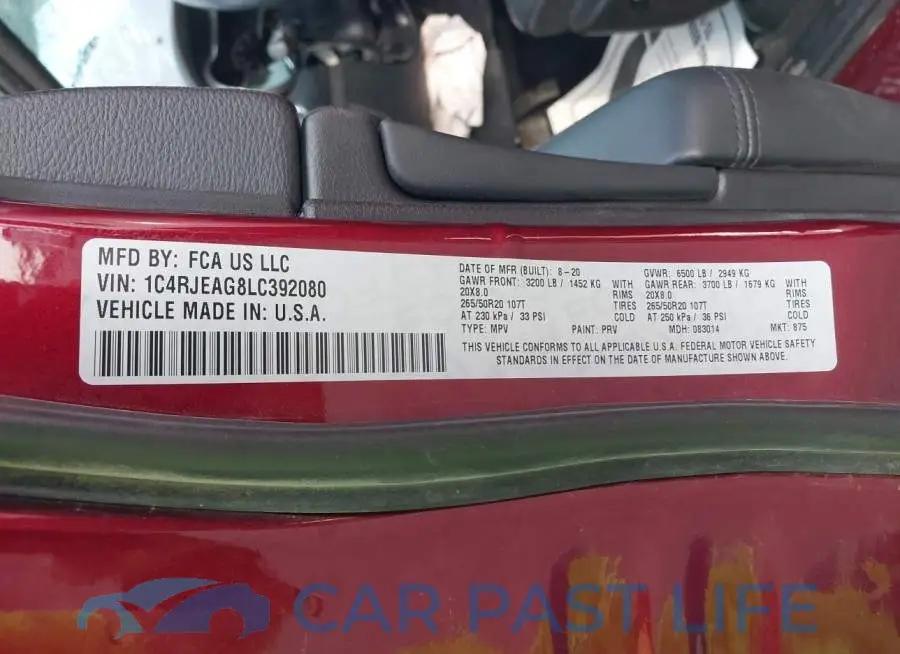 1C4RJEAG8LC392080# 9
