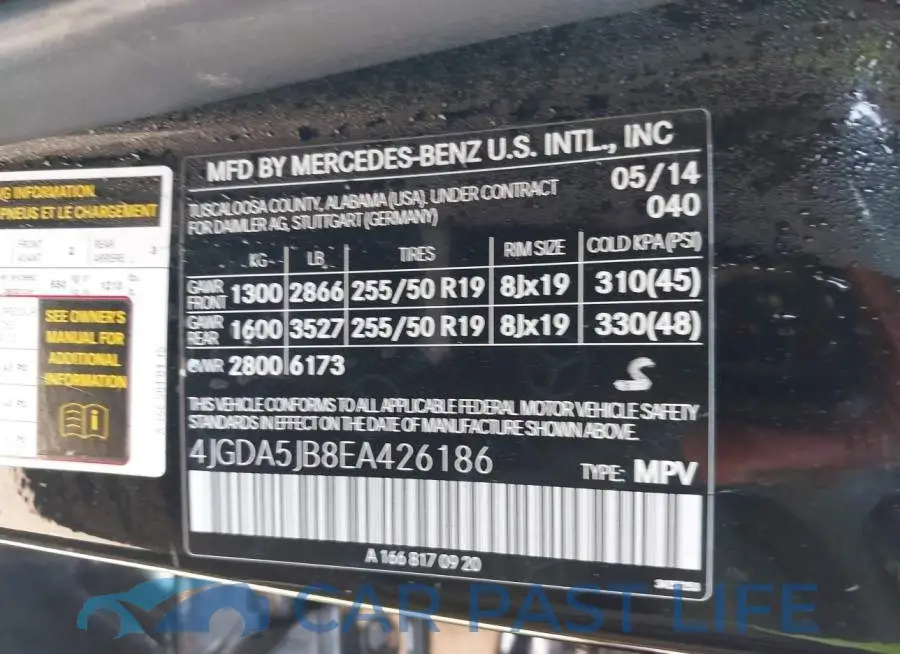 4JGDA5JB8EA426186# 9