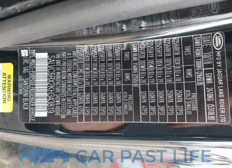 SALVC5RX2KH343819# 9