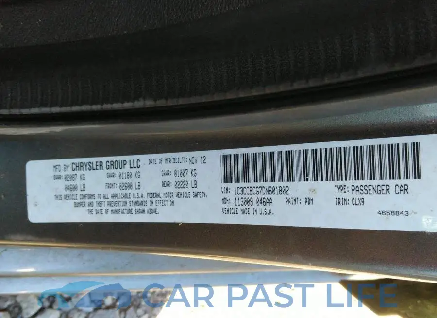 1C3CCBCG7DN601802# 9