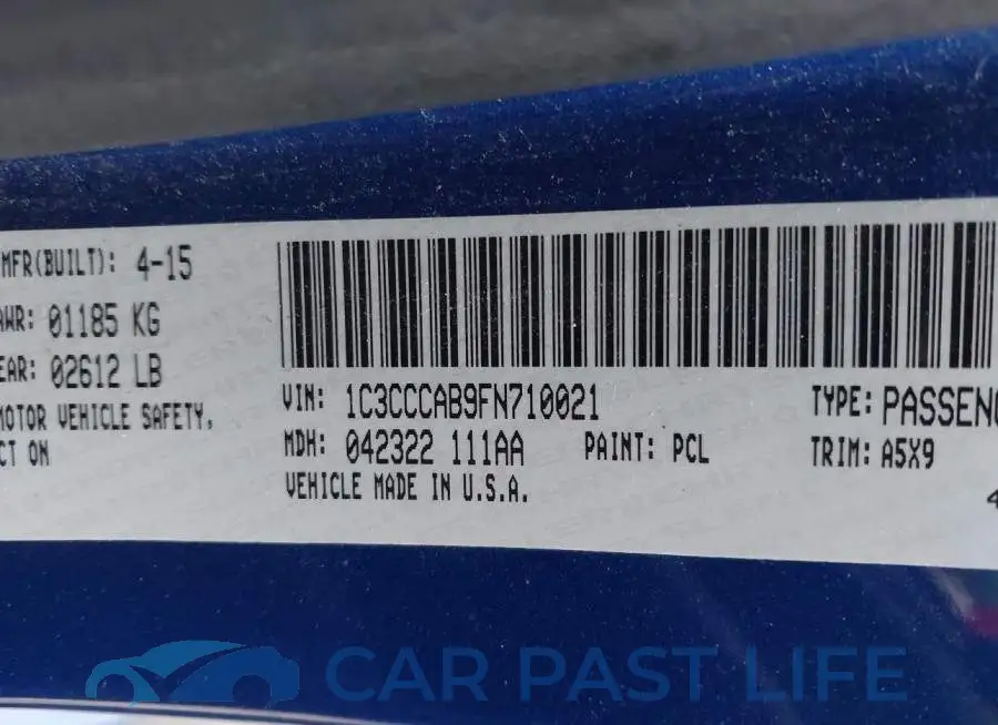 1C3CCCAB9FN710021# 9