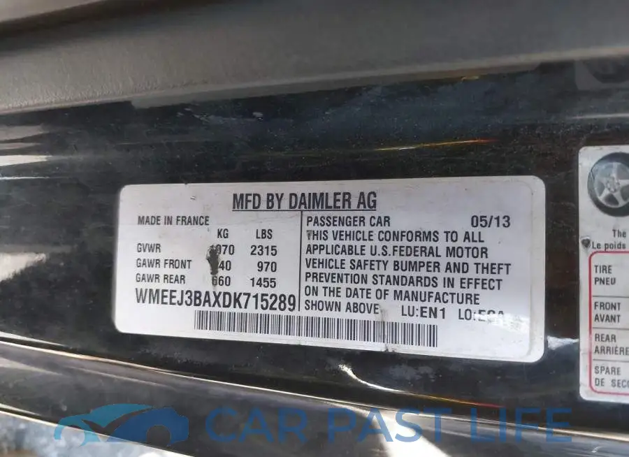 WMEEJ3BAXDK715289# 9