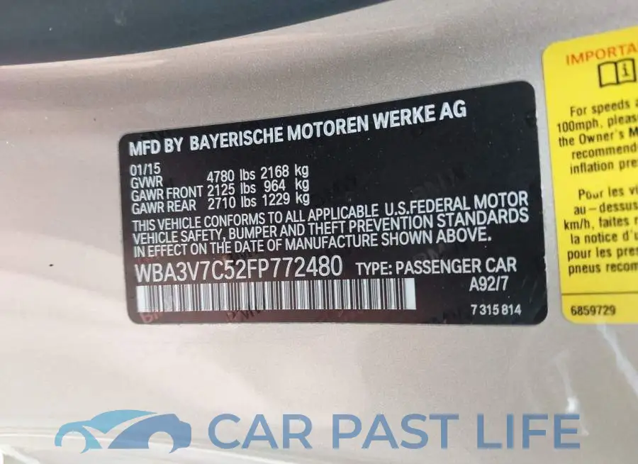 WBA3V7C52FP772480# 9