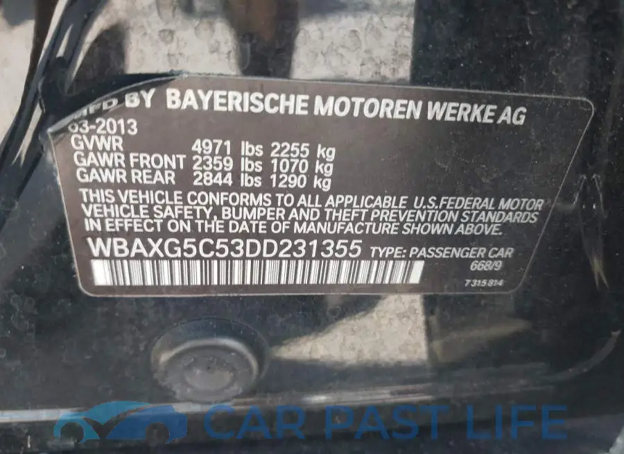 WBAXG5C53DD231355# 9