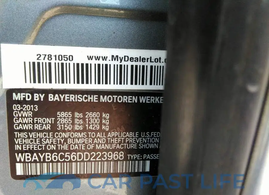 WBAYB6C56DD223968# 9