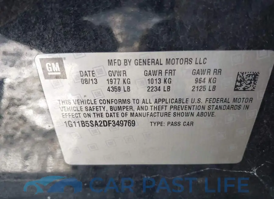 1G11B5SA2DF349769# 9