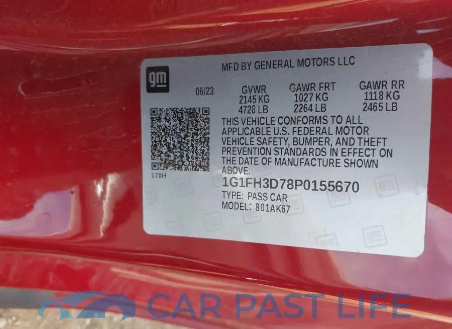1G1FH3D78P0155670# 9