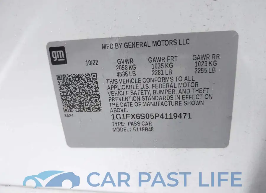 1G1FX6S05P4119471# 9