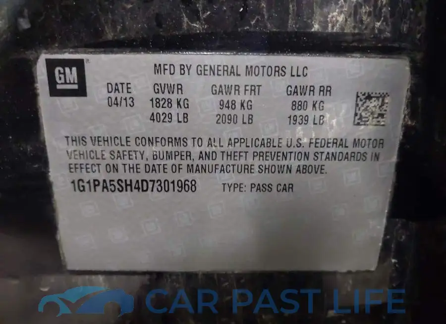 1G1PA5SH4D7301968# 9