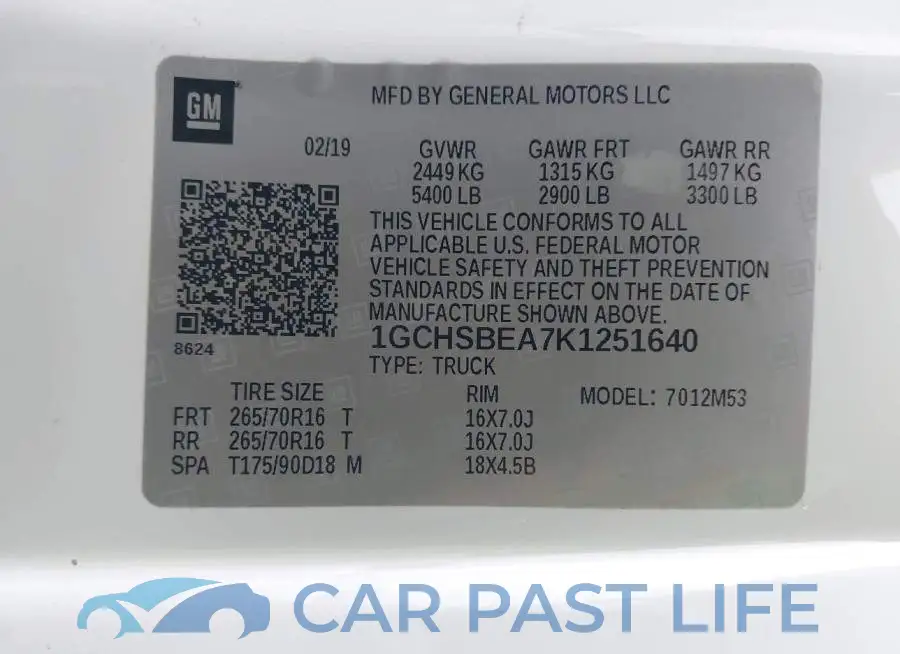 1GCHSBEA7K1251640# 9