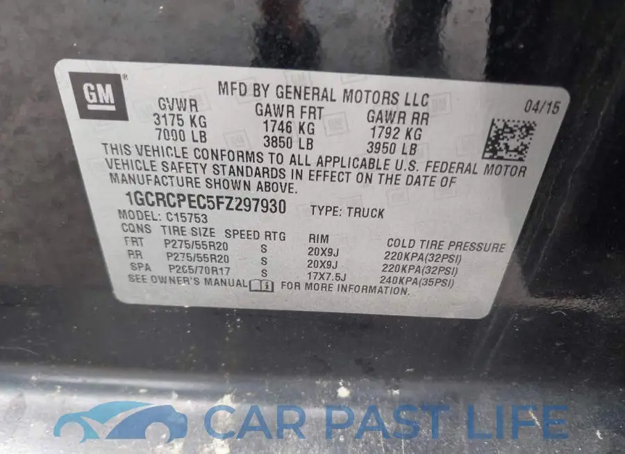 1GCRCPEC5FZ297930# 9