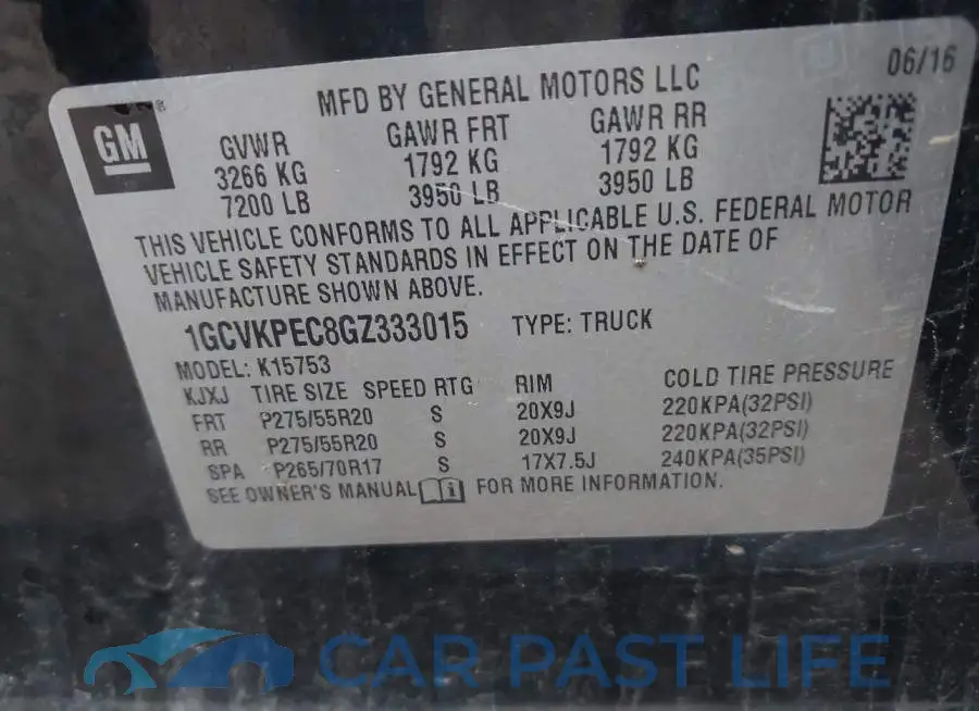 1GCVKPEC8GZ333015# 9