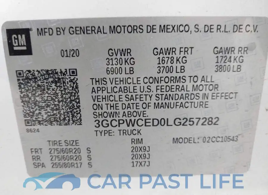 3GCPWCED0LG257282# 9