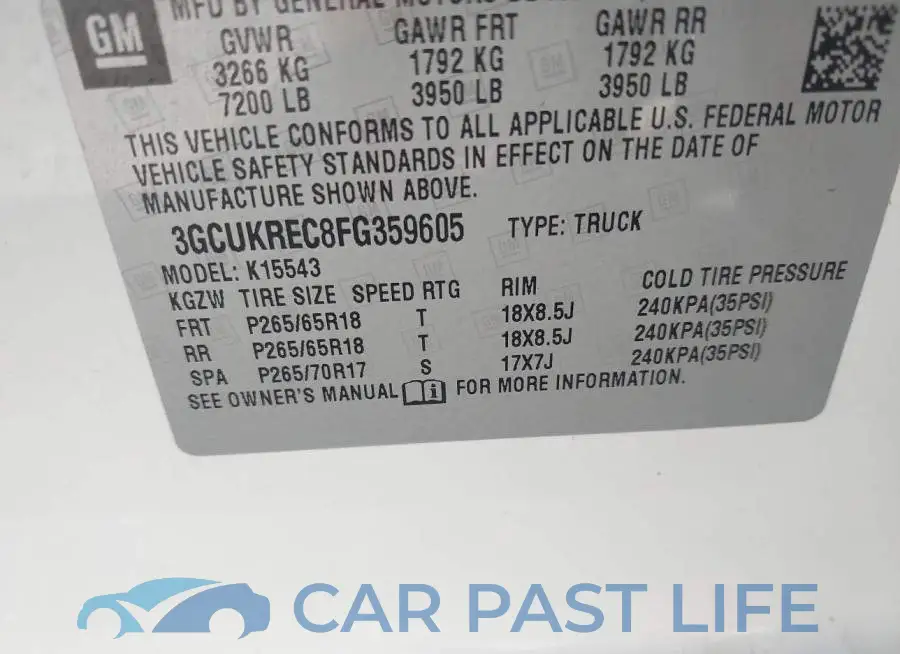 3GCUKREC8FG359605# 9