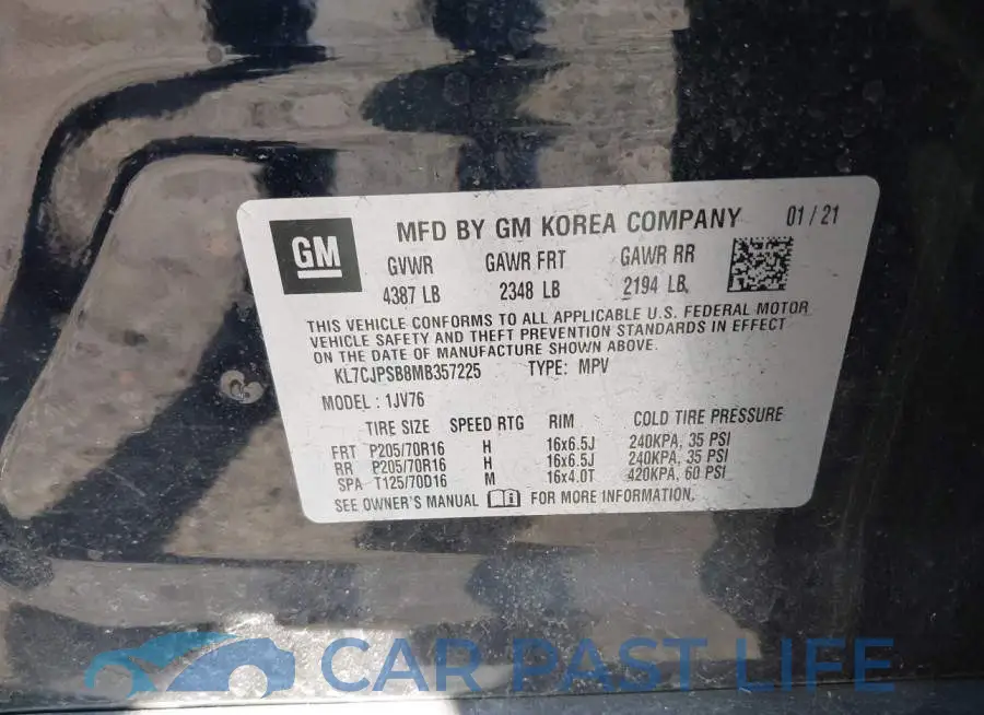 KL7CJPSB8MB357225# 9