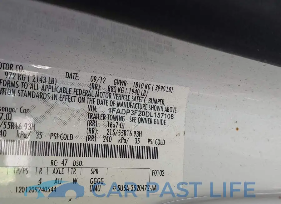 1FADP3F20DL157108# 9