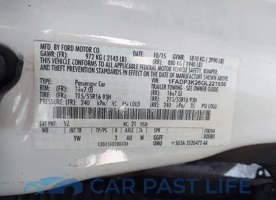 1FADP3K26GL221856# 9