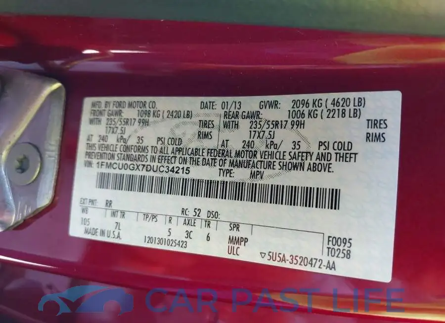 1FMCU0GX7DUC34215# 9