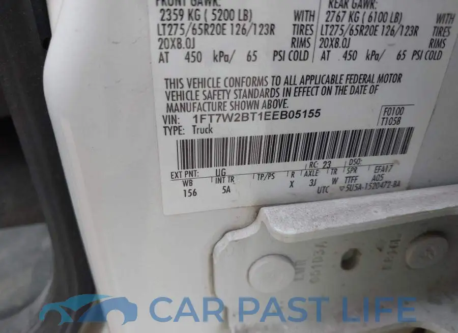 1FT7W2BT1EEB05155# 9