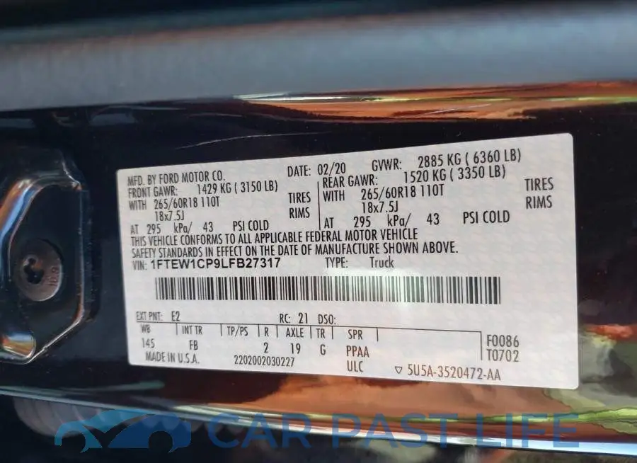 1FTEW1CP9LFB27317# 9