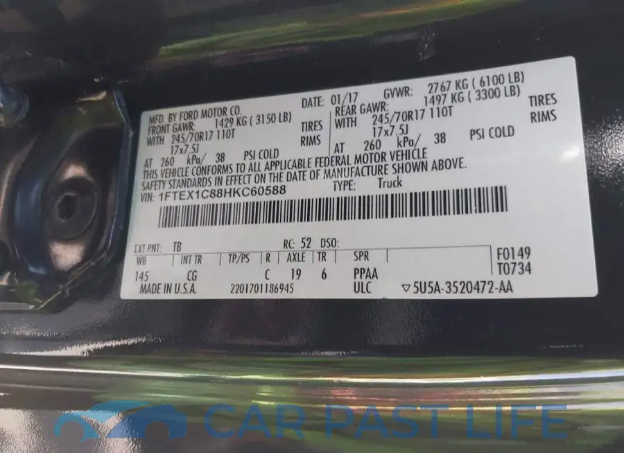 1FTEX1C88HKC60588# 9