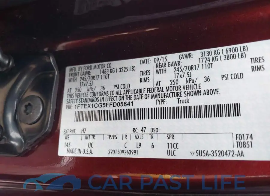 1FTEX1CG5FFD05841# 9