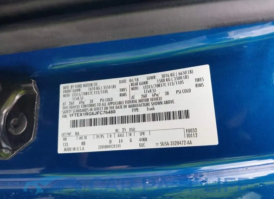 1FTEX1RG6JFC76480# 9