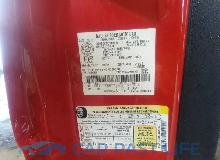 1FTFW1ETXDFD50658# 9