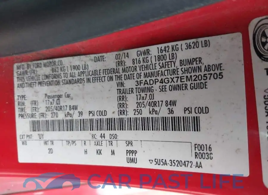 3FADP4GX7EM205705# 9